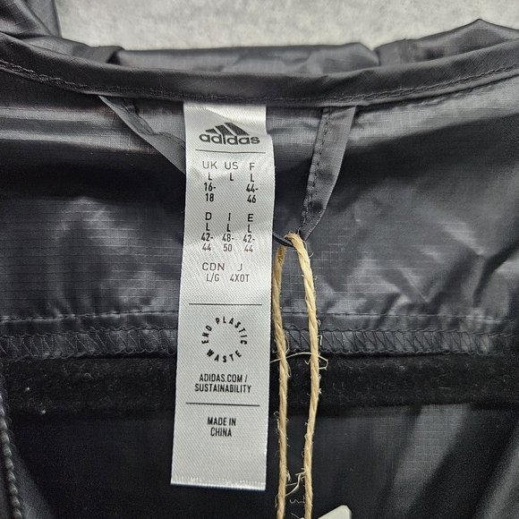 ADIDAS Women's Aeroready Black and White Windbreaker‎ Running Jacket Size L - Picture 4 of 13